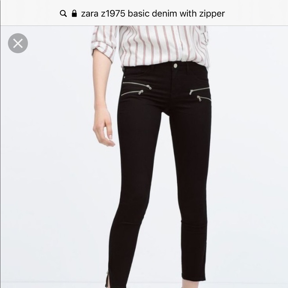 Zara basic denim with zippers